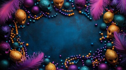 Opulent Mardi Gras Invitation, A Carnival of Colors and Celebration