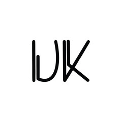 UK monogram logo design letter text name symbol monochrome logotype alphabet character simple logo