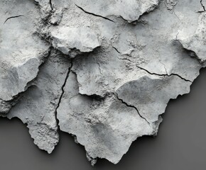 Fototapeta premium Cracked gray surface showing texture and erosion patterns