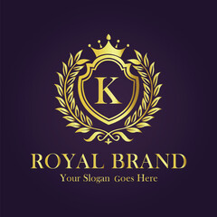 Luxury Gold Monogram Logo - Letter K