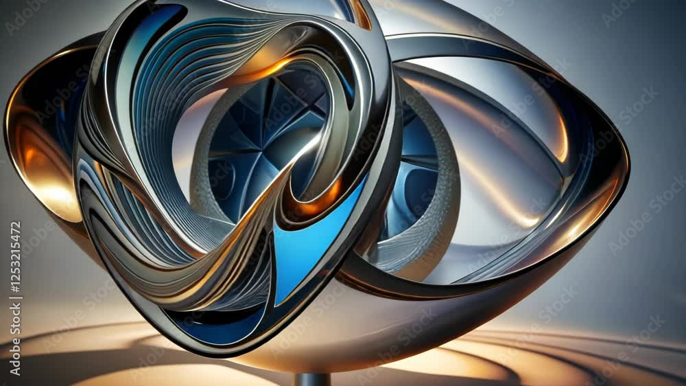 Poster exploring the mesmerizing allure of abstract shapes and reflections in a stunning architectural desi
