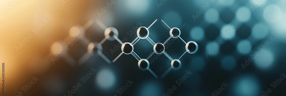 Poster abstract futuristic mesh structure with blue highlights - connecting elements network concept