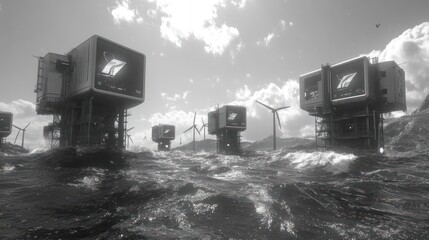 Futuristic Offshore Energy Platforms In Turbulent Waters