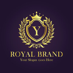 Luxury Gold Monogram Logo - Letter Y