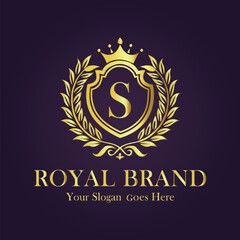 Luxury Gold Monogram Logo - Letter S
