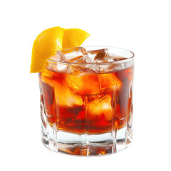 A Negroni Drink isolated on white or transparent background