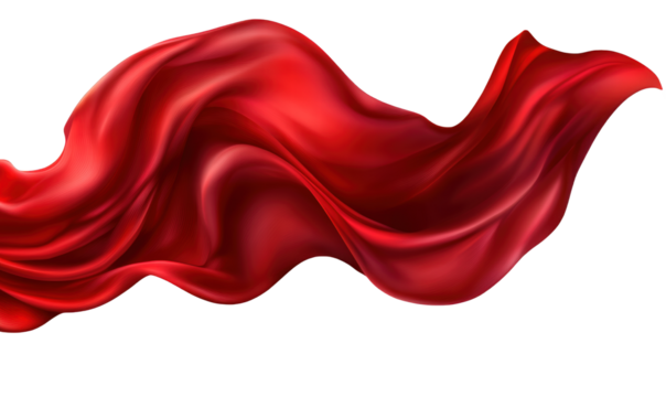 A piece of red silk fluttering in the wind - Powered by Adobe