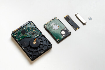 The evolution of storage devices. Several different storage media from the last 30 years, collected...