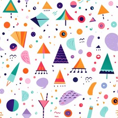 Pastel colored geometric shapes on a coordinate system for a minimalist art display