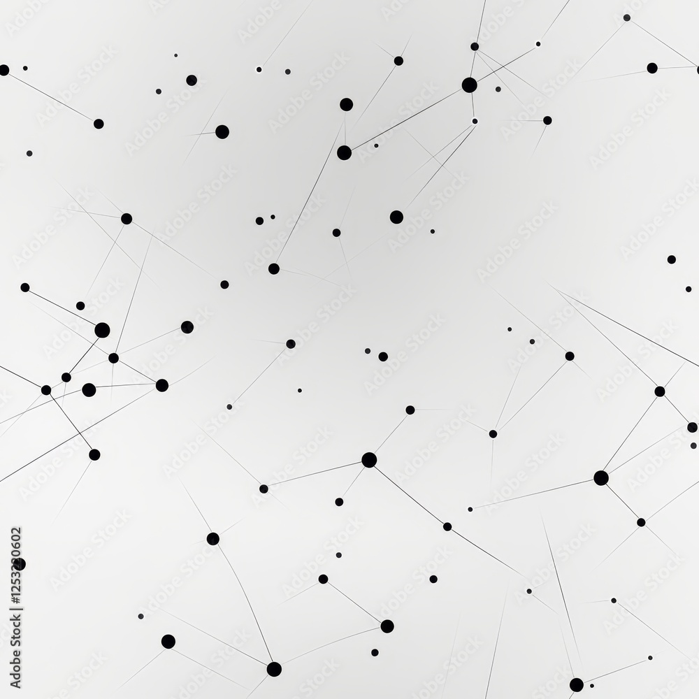 Poster minimalist coordinate system with thin black lines and small circles at intersection points