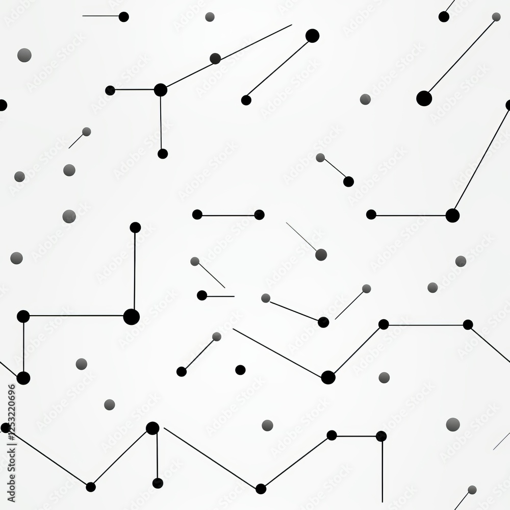 Poster minimalist coordinate system with thin black lines and small circle intersection points