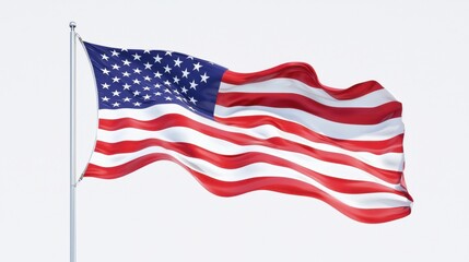 Fototapeta premium The American flag flying at half-staff, a tribute moment during a national memorial day