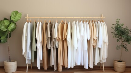 Embracing simplicity with a minimalist wardrobe for sustainable living. Generative AI