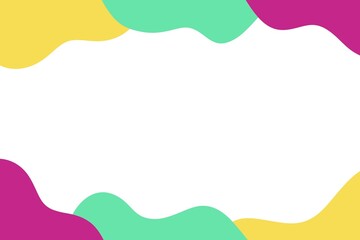 Obraz premium カラフルな波状デザインのシンプルなフレーム背景 | Colorful Wavy Design Simple Frame Background