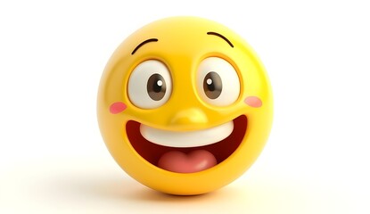 Bright yellow smiley face on a white background conveying joy and positivity