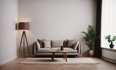 a modern interior background as wall mock up