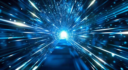 Naklejka premium Abstract Futuristic Tunnel of Light and Speed
