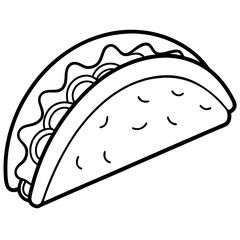 Outline Taco Illustration for Vector Art