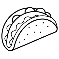 Outline Taco Illustration for Vector Art