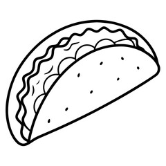 Outline Taco Illustration for Vector Art