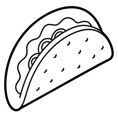 Outline Taco Illustration for Vector Art