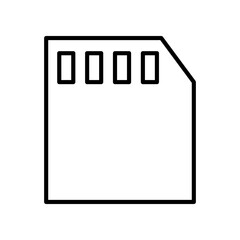 Minimalist Line Art Depicting an SD Card for Technology Representation