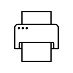Minimalistic Line Drawing of a Printer Icon for Digital and Office Use
