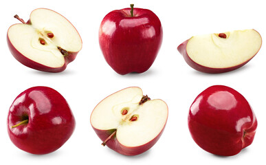 red apples isolated on white background. clipping path