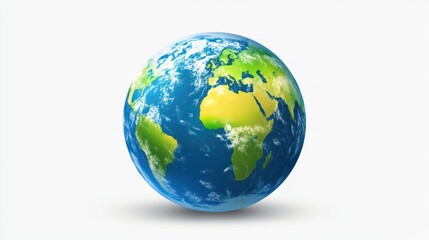Obraz premium Earth globe, realistic model, white background, educational