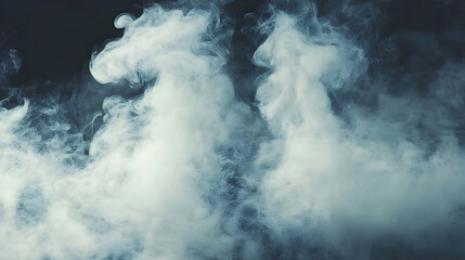 Fototapeta premium Ethereal smoke swirls on black background, design element