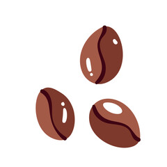 Three coffee beans, hand drawn vector illustration for design coffee shop.