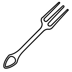 Simple Line Art Fork for Design Projects