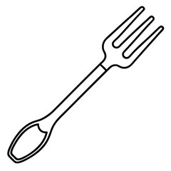 Simple Line Art Fork for Design Projects
