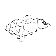 Honduras Map vector template sketch illustration