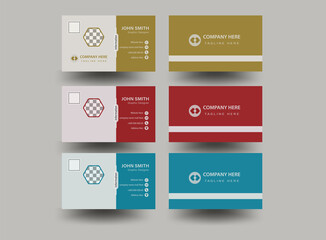 Web A modern business card template combined by 3 different colors.