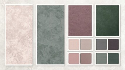 Fototapeta premium set of vintage backgrounds with frames, set of grunge textures, matte colors for walls wallpapers, matte colors types