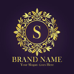 Luxury Gold Monogram Logo - Letter S