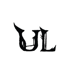 UL monogram logo design letter text name symbol monochrome logotype alphabet character simple logo