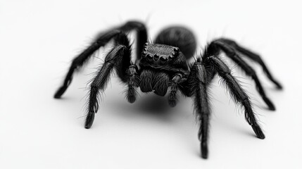 Black spider isolated on transparent background, perfect for Halloween themes