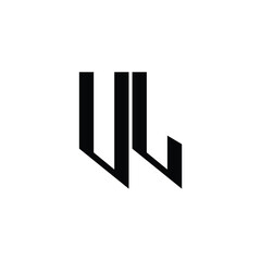 UL monogram logo design letter text name symbol monochrome logotype alphabet character simple logo