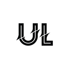 UL monogram logo design letter text name symbol monochrome logotype alphabet character simple logo