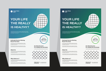 New modern medical flyer design template 