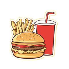 fast food clipart hamburger and fries with drink