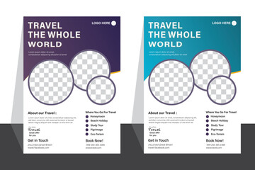 New modern travel flyer design template 