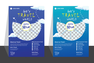 New modern travel flyer design template 