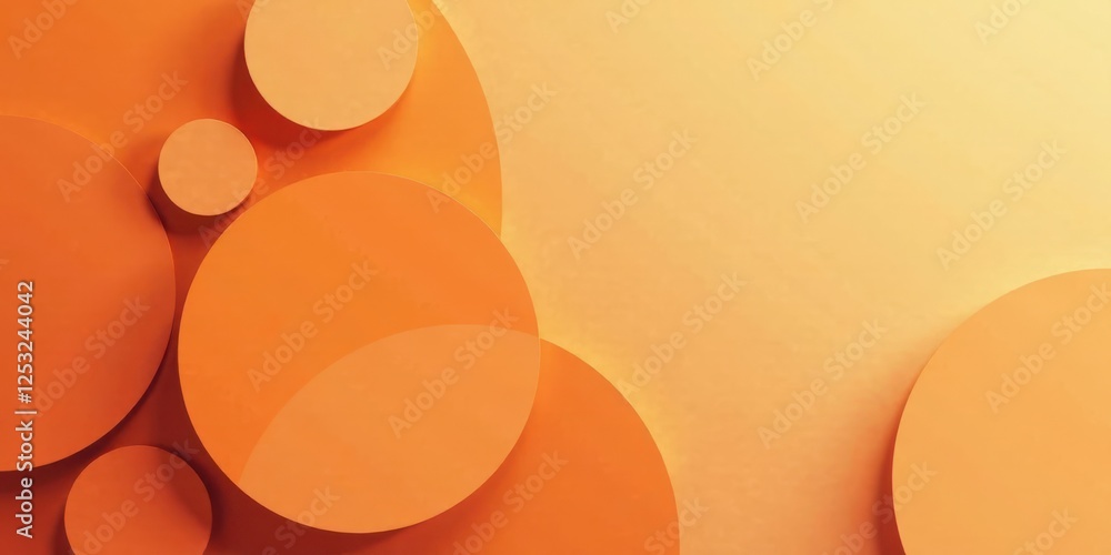 Aufkleber Abstract Orange Circular Shapes Background Design Featuring Overlapping Circles and a Gradient Color Scheme