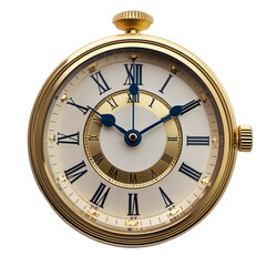 Fototapeta premium Luxury gold wristwatch with a detailed clock mechanism isolated on a clean PNG background, featuring a sophisticated design with polished gold elements, ideal for high-end fashion, classic timepiece c
