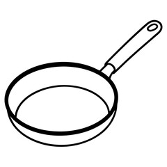 Sleek Frying Pan Line Drawing