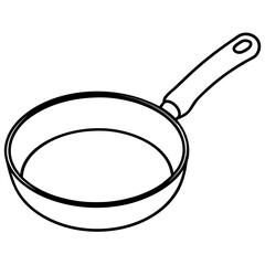 Sleek Frying Pan Line Drawing