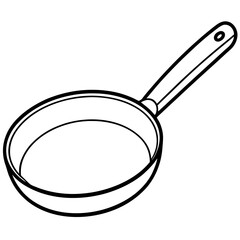 Sleek Frying Pan Line Drawing
